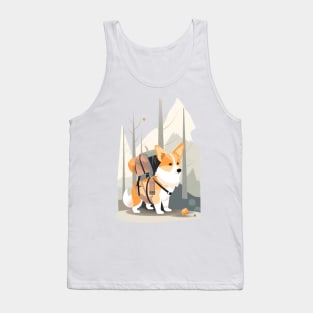 the corgi goes on a hike Tank Top